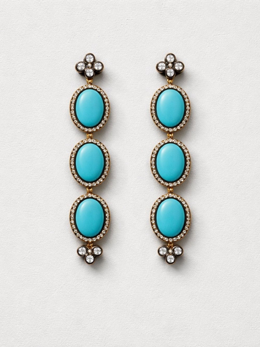Freida Rothman Turquoise Dangle Earrings.  3” - Picture 2 of 4